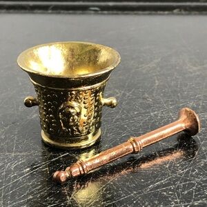 Vintage Miniature Metal Mortor & Pestle
